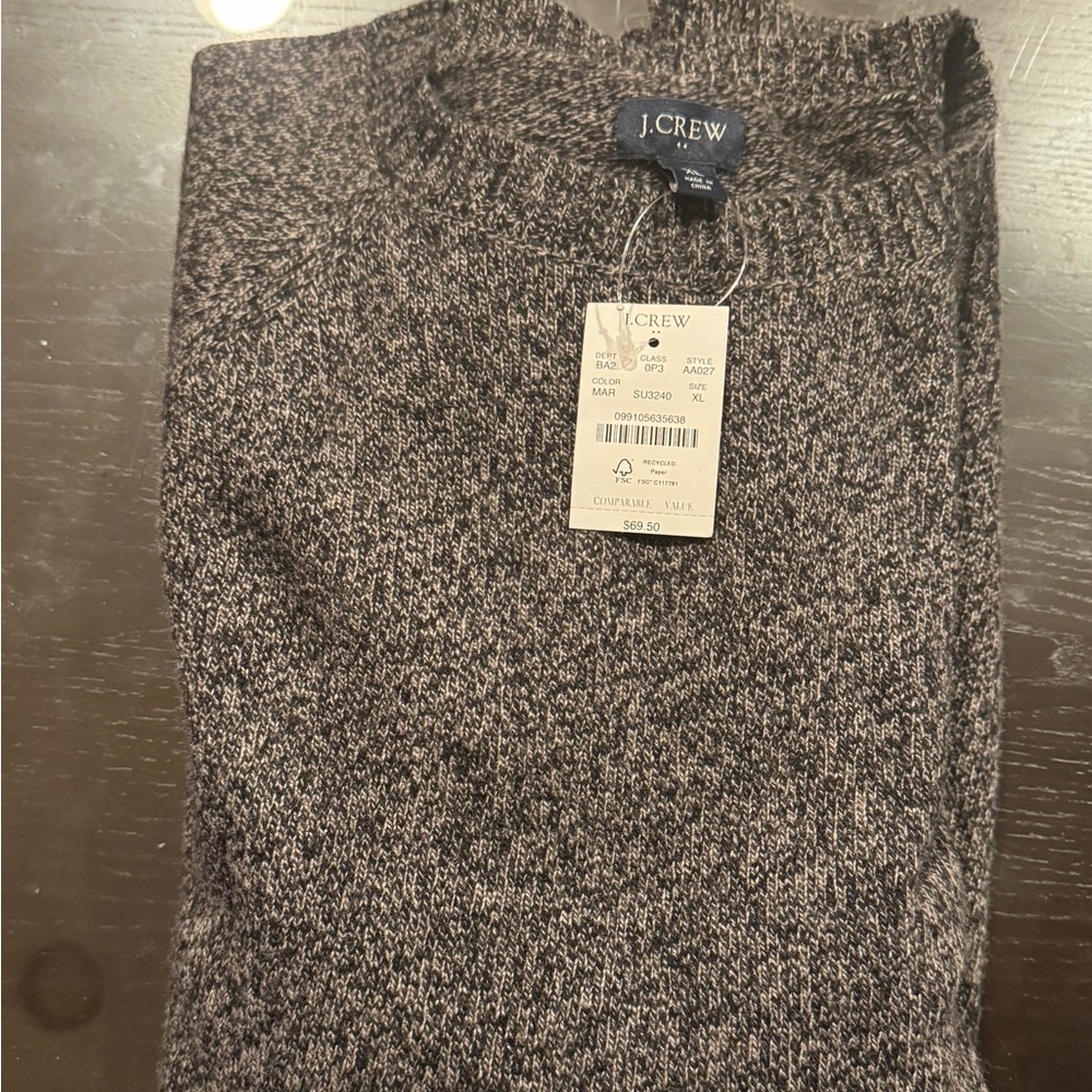 J.Crew Men’s Marled Knit Crewneck Sweater – Gray – Size XL – NWT